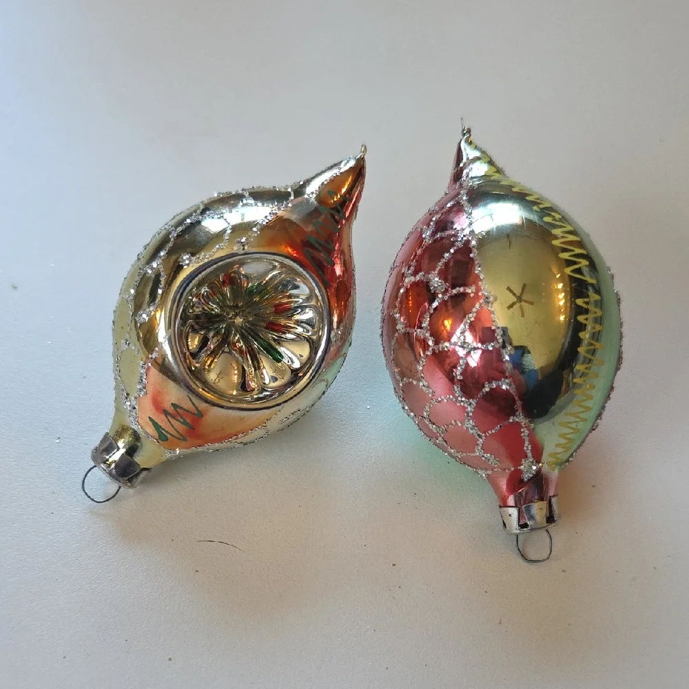 Vintage Glass Ornament Set - Multicolor